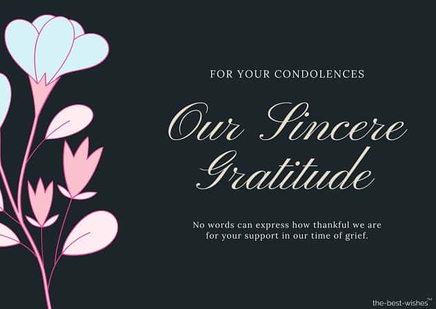 thank you message for condolences