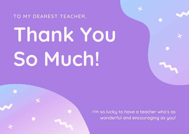 thank you message to teacher