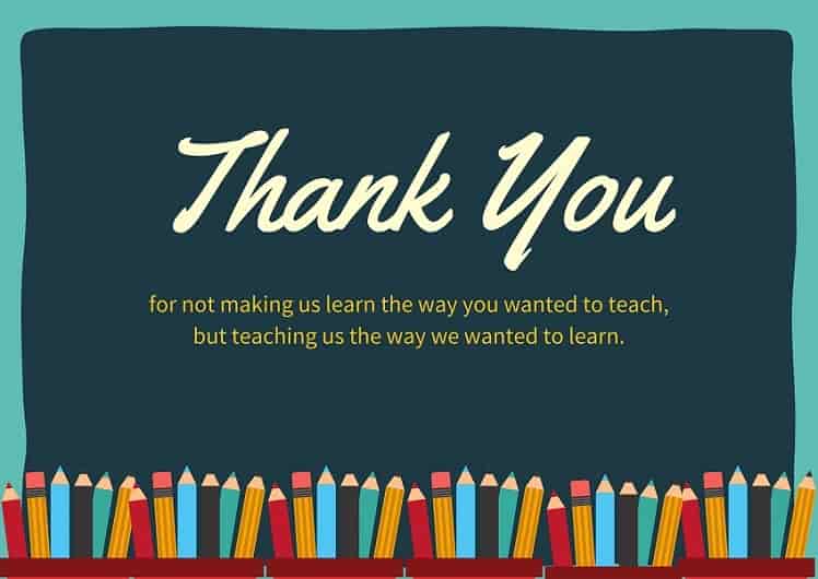 thank you messages from students to teacher