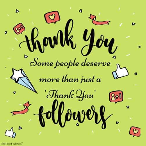 thank you to followers