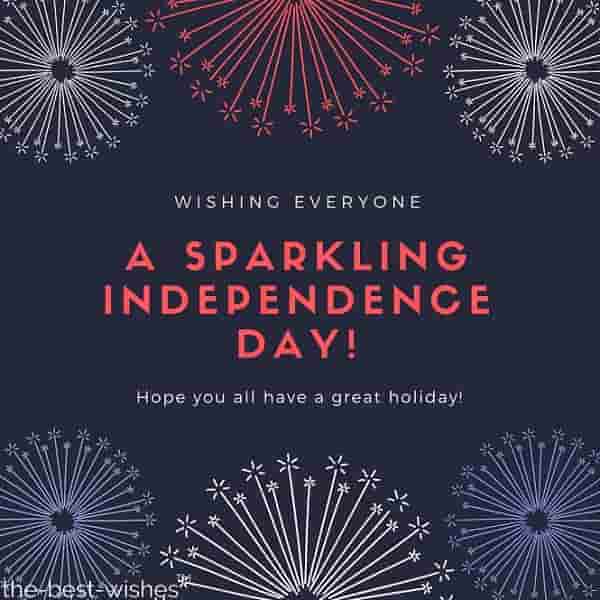 wishing everyone a sparkling independence day hope you all have a great holiday